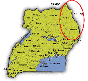 (Photo Courtesy ECM) ECM Karamoja map. 